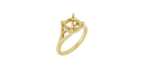 Round .04 CTW Natural Diamond Semi-Set Engagement Ring