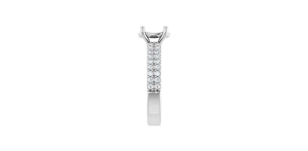 Oval 1/3 CTW Natural Diamond Semi-Set Engagement Ring
