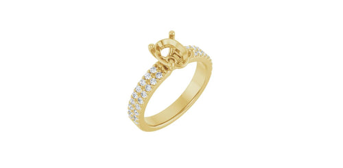 Oval 1/3 CTW Natural Diamond Semi-Set Engagement Ring