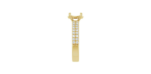 Oval 1/3 CTW Natural Diamond Semi-Set Engagement Ring