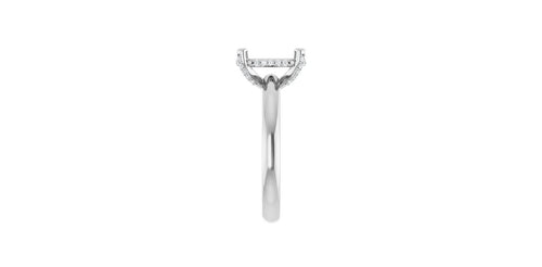Elongated Cushion .08 CTW Natural Diamond Semi-Set Engagement Ring