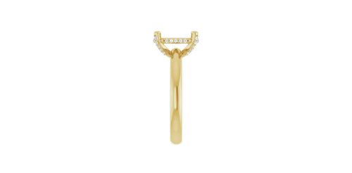 Elongated Cushion .08 CTW Natural Diamond Semi-Set Engagement Ring