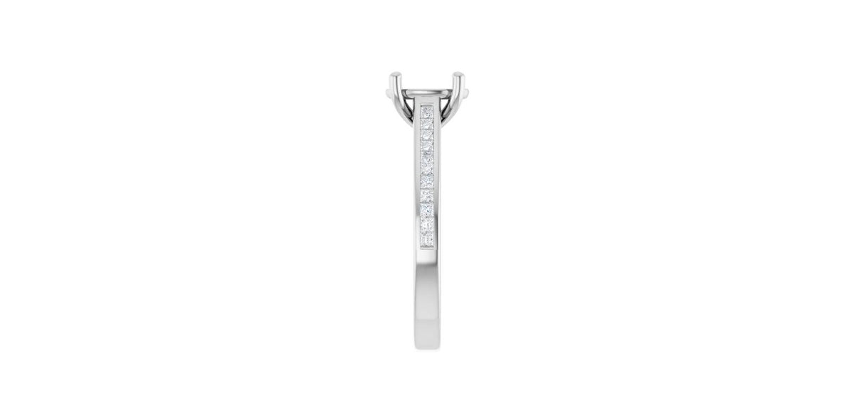 Oval 1/4 CTW Natural Diamond Semi-Set Engagement Ring