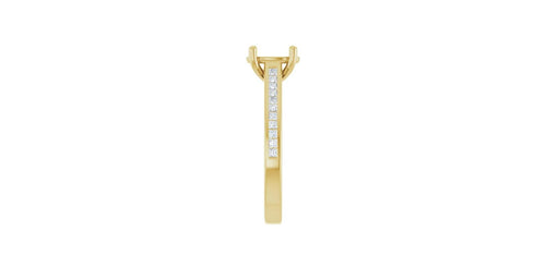Oval 1/4 CTW Natural Diamond Semi-Set Engagement Ring