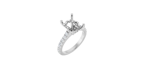 3/8 CTW Natural Diamond Semi Set Engagement Ring