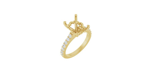 3/8 CTW Natural Diamond Semi Set Engagement Ring