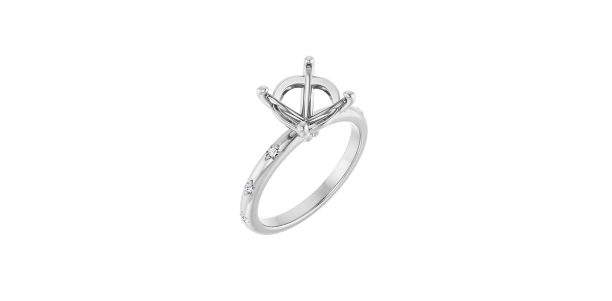 Round .025 CTW Natural Diamond Semi-Set Engagement Ring
