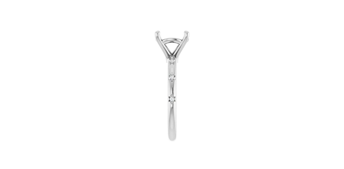 Round .025 CTW Natural Diamond Semi-Set Engagement Ring