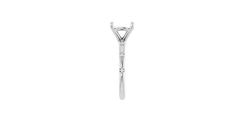 Round .025 CTW Natural Diamond Semi-Set Engagement Ring