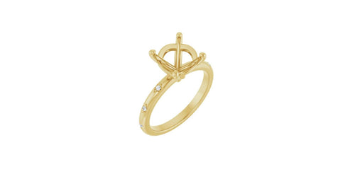 Round .025 CTW Natural Diamond Semi-Set Engagement Ring
