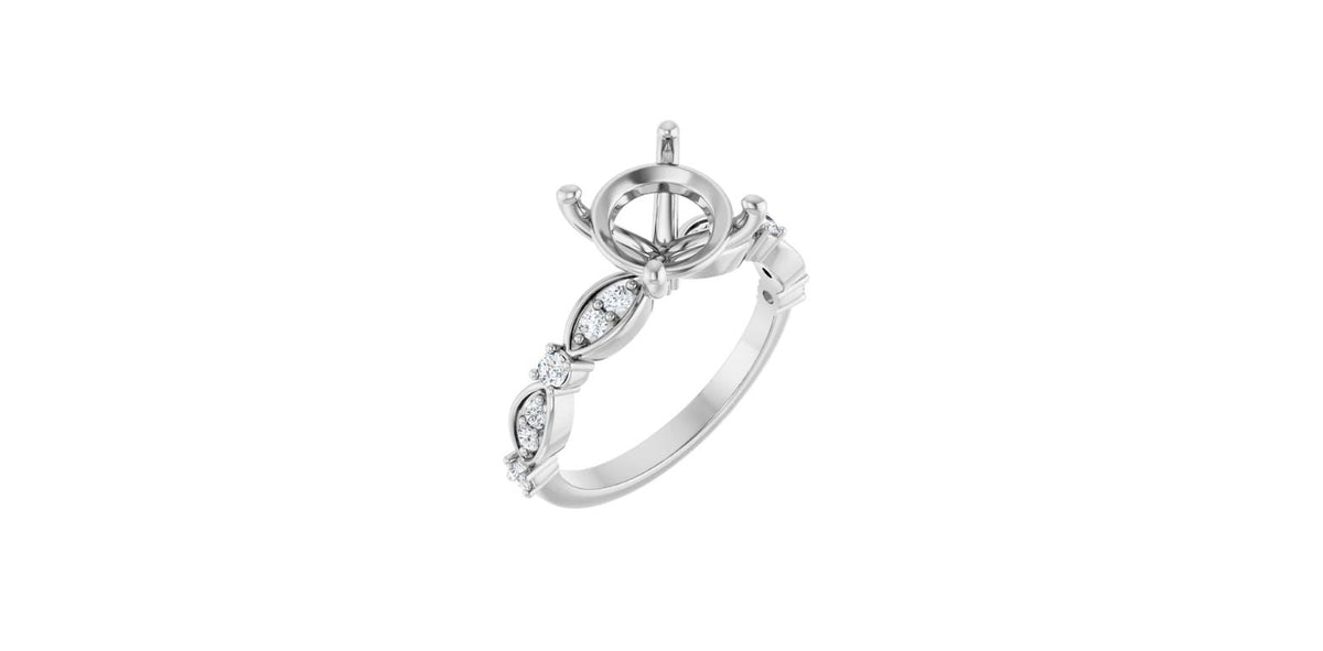 Round 1/4 CTW Natural Diamond Semi-Set Engagement Ring