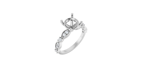 Round 1/4 CTW Natural Diamond Semi-Set Engagement Ring