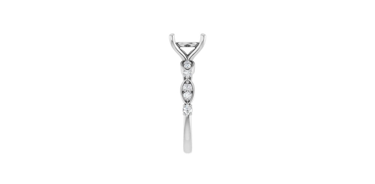 Round 1/4 CTW Natural Diamond Semi-Set Engagement Ring