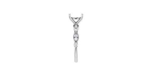 Round 1/4 CTW Natural Diamond Semi-Set Engagement Ring