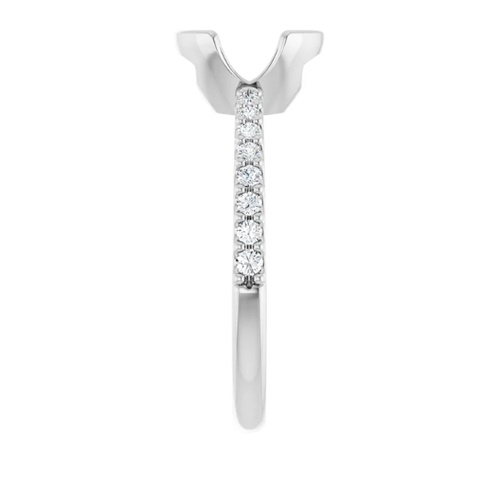 Half-Bezel Round Natural Diamond Semi-Set Engagement Ring in 14K White Gold - main view