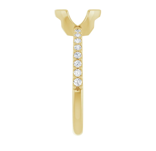 Half-Bezel Round Natural Diamond Semi-Set Engagement Ring in 14K Yellow Gold - main view