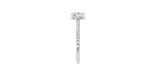 Oval 1/4 CTW Natural Diamond Semi-Set Engagement Ring