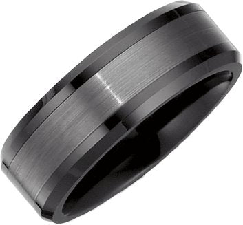 Ceramic Couture Beveled-Edge Inlay Band