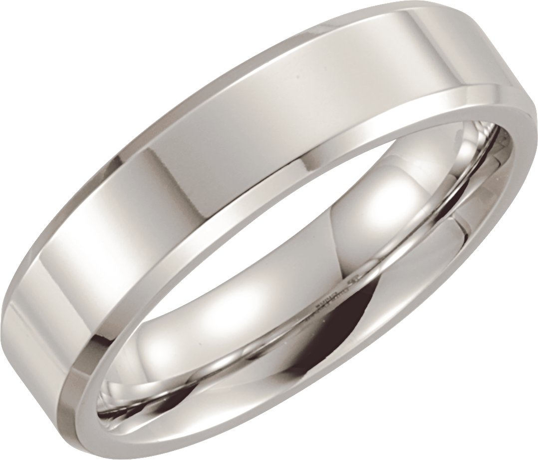 Cobalt Beveled-Edge Inlay Comfort-Fit Band