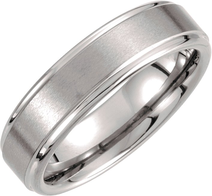 Stepped-Edge Inlay Comfort-Fit Band with Satin Finish
