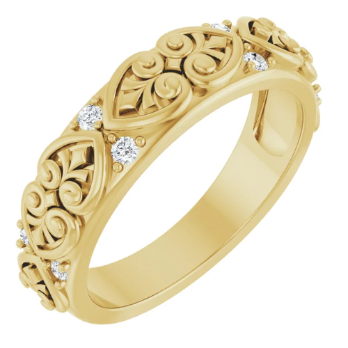 Accented Sculptural Band – 1/6 CTW Diamond