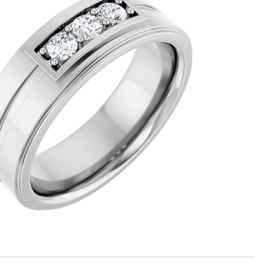 Grooved Three-Stone Band – 1/3 CTW Diamond