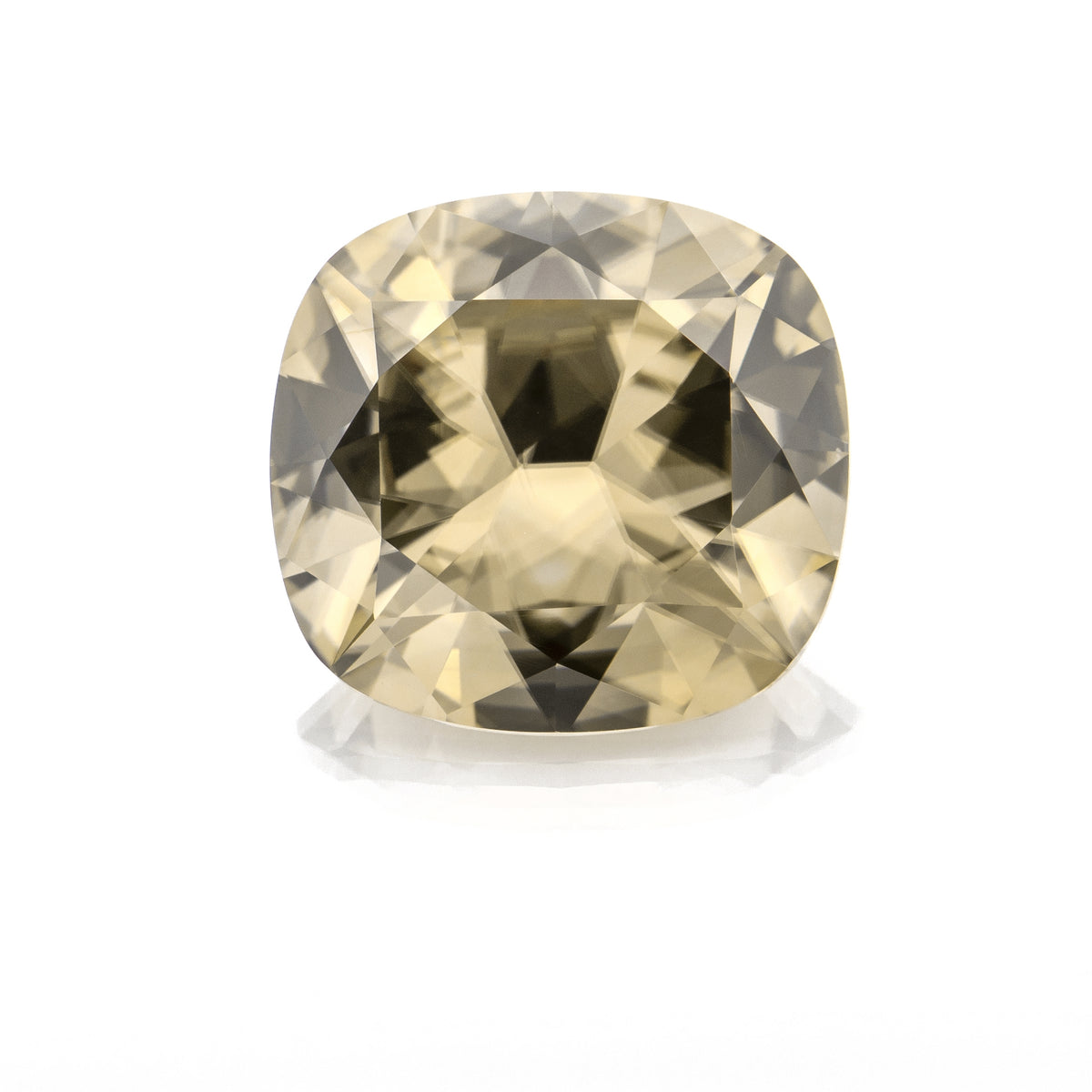 14.81 ct Natural Zircon — Cushion 14.6 × 13.8 mm (Yellow)