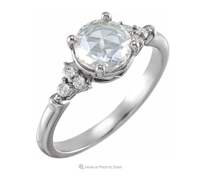 Rose-Cut Accented Engagement Ring