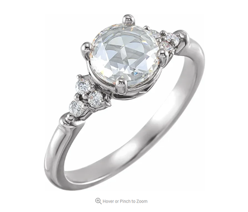 Rose-Cut Accented Engagement Ring