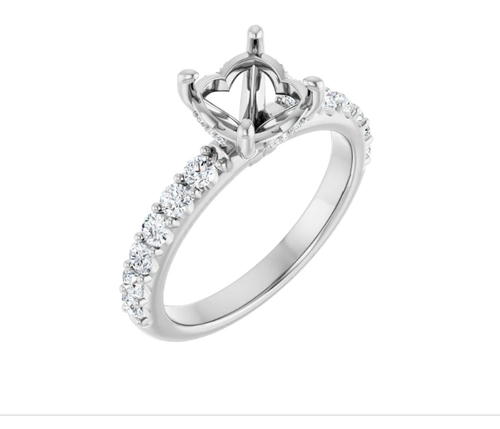 Round 1/2 CTW Natural Diamond Semi-Set Engagement Ring