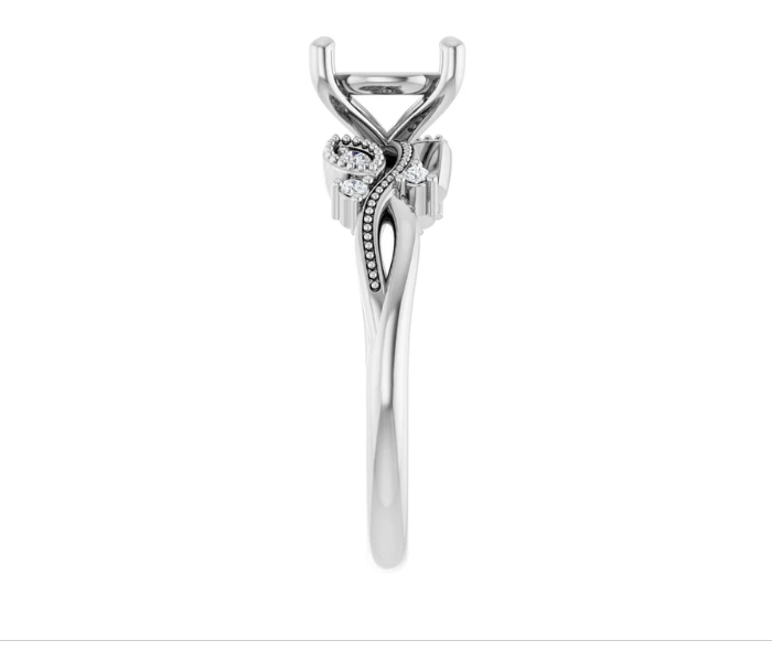 Accented Floral Engagement Ring