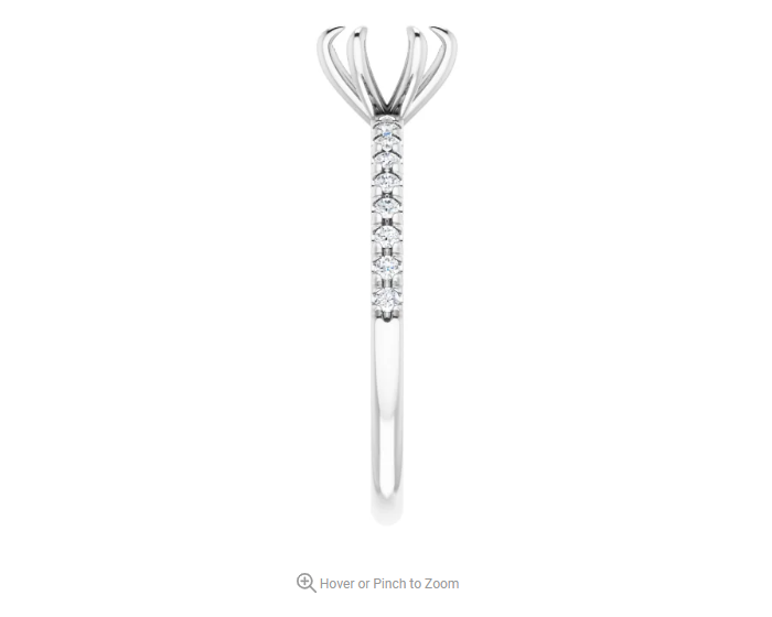 Claw-Prong French-Set Accented Engagement Ring