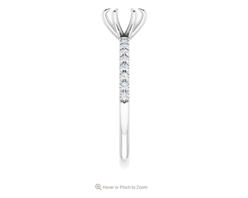 Claw-Prong French-Set Accented Engagement Ring