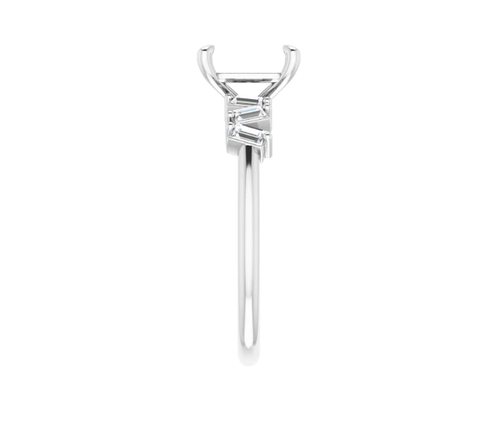 Accented Engagement Ring (Claw-Prong, Emerald)