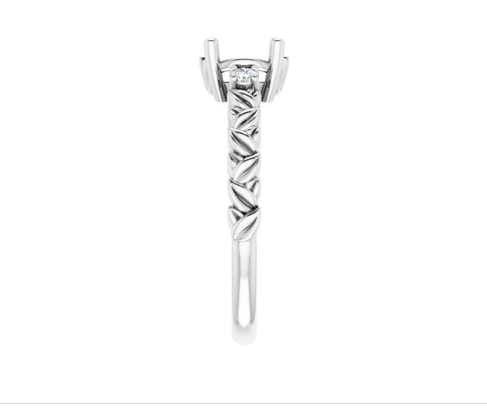 Accented Floral Engagement Ring