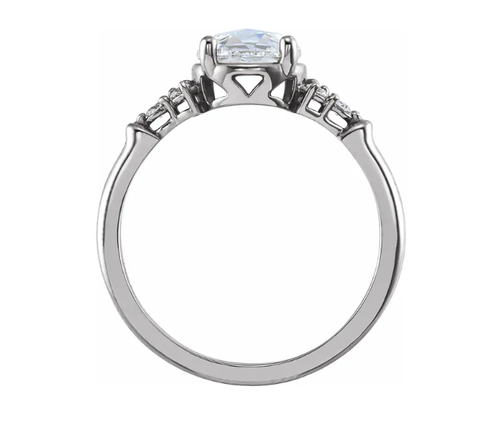 Rose-Cut Accented Engagement Ring