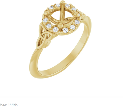 Halo-Style Celtic-Inspired Engagement Ring
