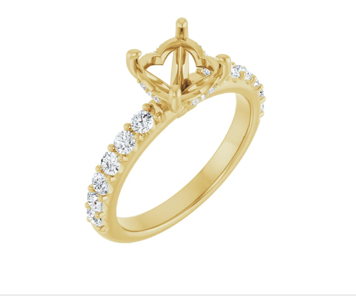 Round 1/2 CTW Natural Diamond Semi-Set Engagement Ring
