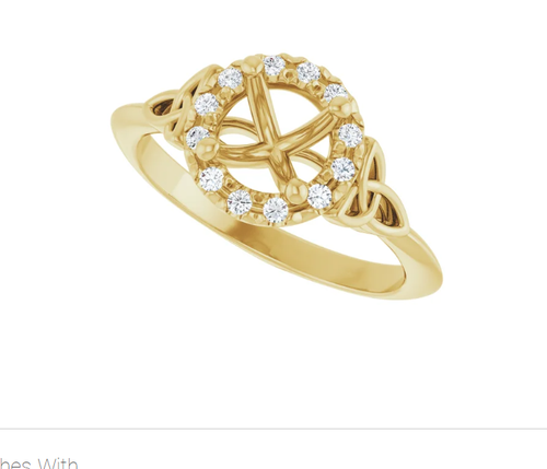Halo-Style Celtic-Inspired Engagement Ring