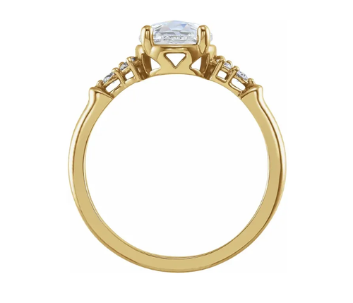 Rose-Cut Accented Engagement Ring