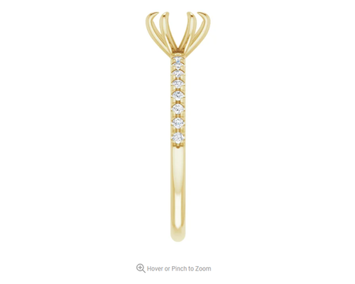 Claw-Prong French-Set Accented Engagement Ring